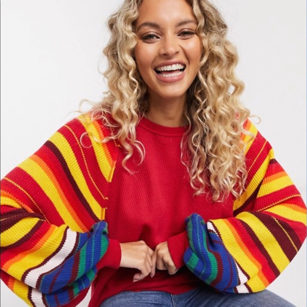 COPY - NWT Free People Rainbow oversized sleeve Sz SMALL